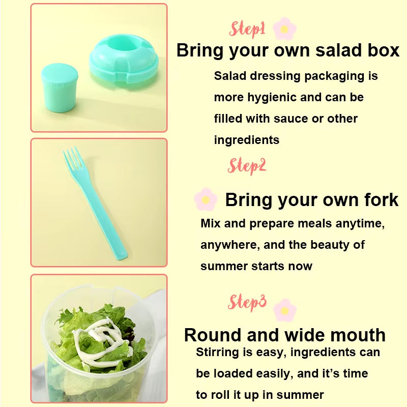 Portable Salad Cup with Fork and Lid – Convenient Breakfast Shaker Bottle for Girls and Students, Ideal for Healthy Eating and Fruit-Based Fat Loss