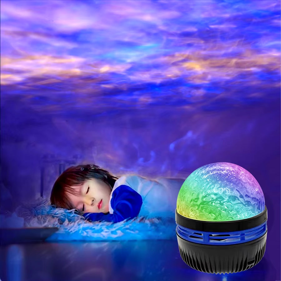 Starlight Projection Lamp – Aurora Water Ripple Atmosphere Nightlight with Creative Rotating Design for Bedside Use